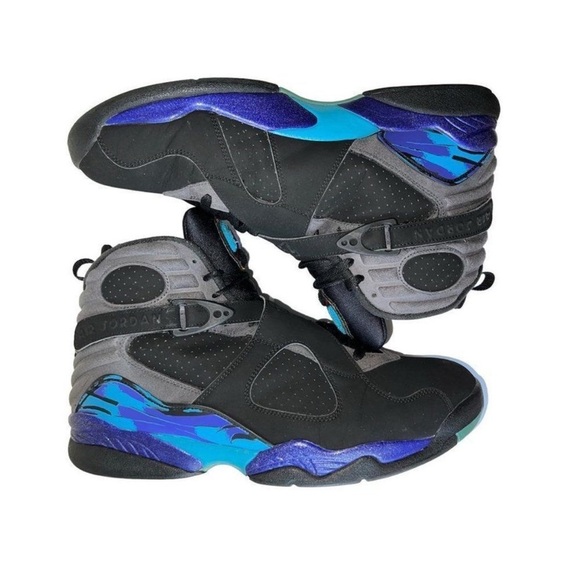 Rare JORDAN Multicolor, Men's 8 Retro GS Aqua Sneakers Size 10 - Picture 4 of 13